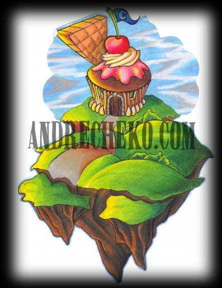 Tattoos - Cup cake fantasy land - 53616